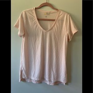 Zella v neck tee stripe